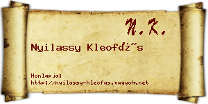 Nyilassy Kleofás névjegykártya